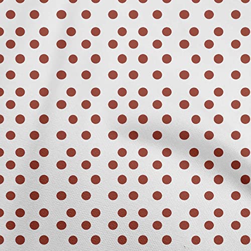 oneOone Cotton Flex Brown2 Fabric Polka Dot Sewing Material Print Fabric By The Yard 40 Inch Wide
