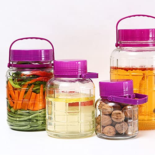 Glass Storage Canister, 77 Oz Mason Jar With Plastic Handle And Airtight Lids ,For Canning, Meal Prep, Jam, Jelly,Milkshakes, Salads,Drinks(Set Of 2) #TOP5
