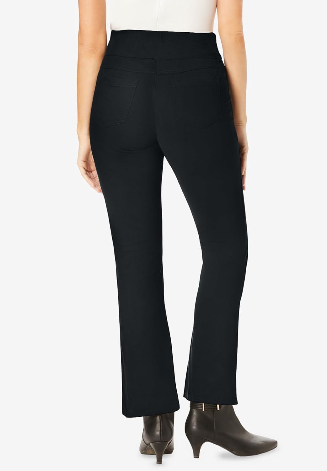 Woman Within Plus Size Pull-On Bootcut Gap-Free Stretch Denim Jeans - Image 2