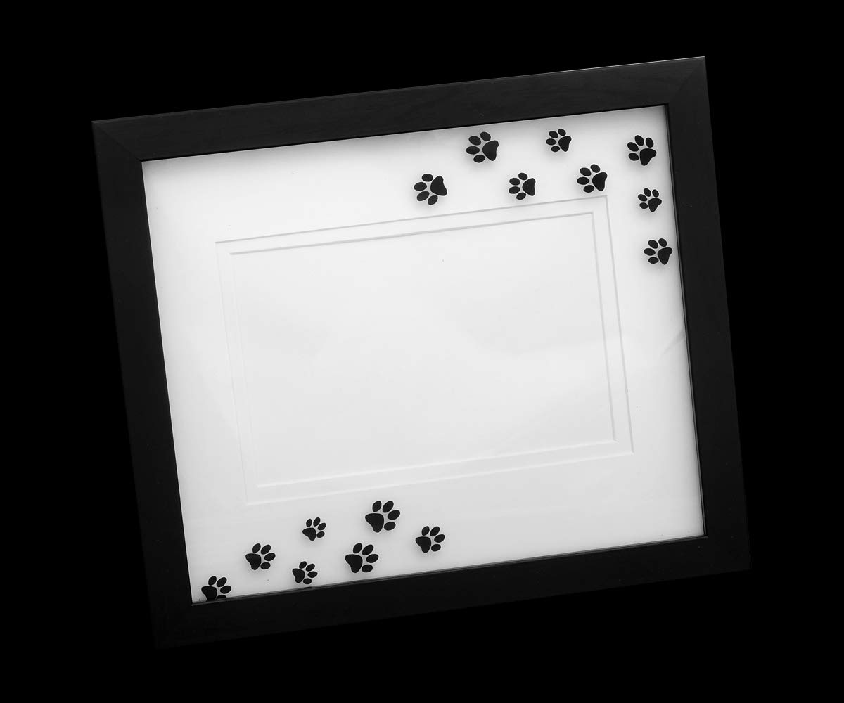 Cornice portafoto di design con impronte di zampe, formato immagine 10 x 15 cm, per gli amanti degli animali, con incisione (incisione fino a 30 caratteri, variante 3)