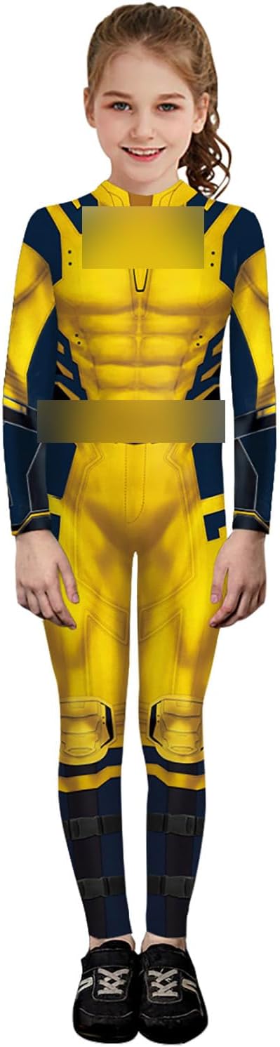 Kid's Halloween Superhero Bodysuit Costumes 3D Print Muscle Jumpsuit Outfit for Boys Girls cosplay