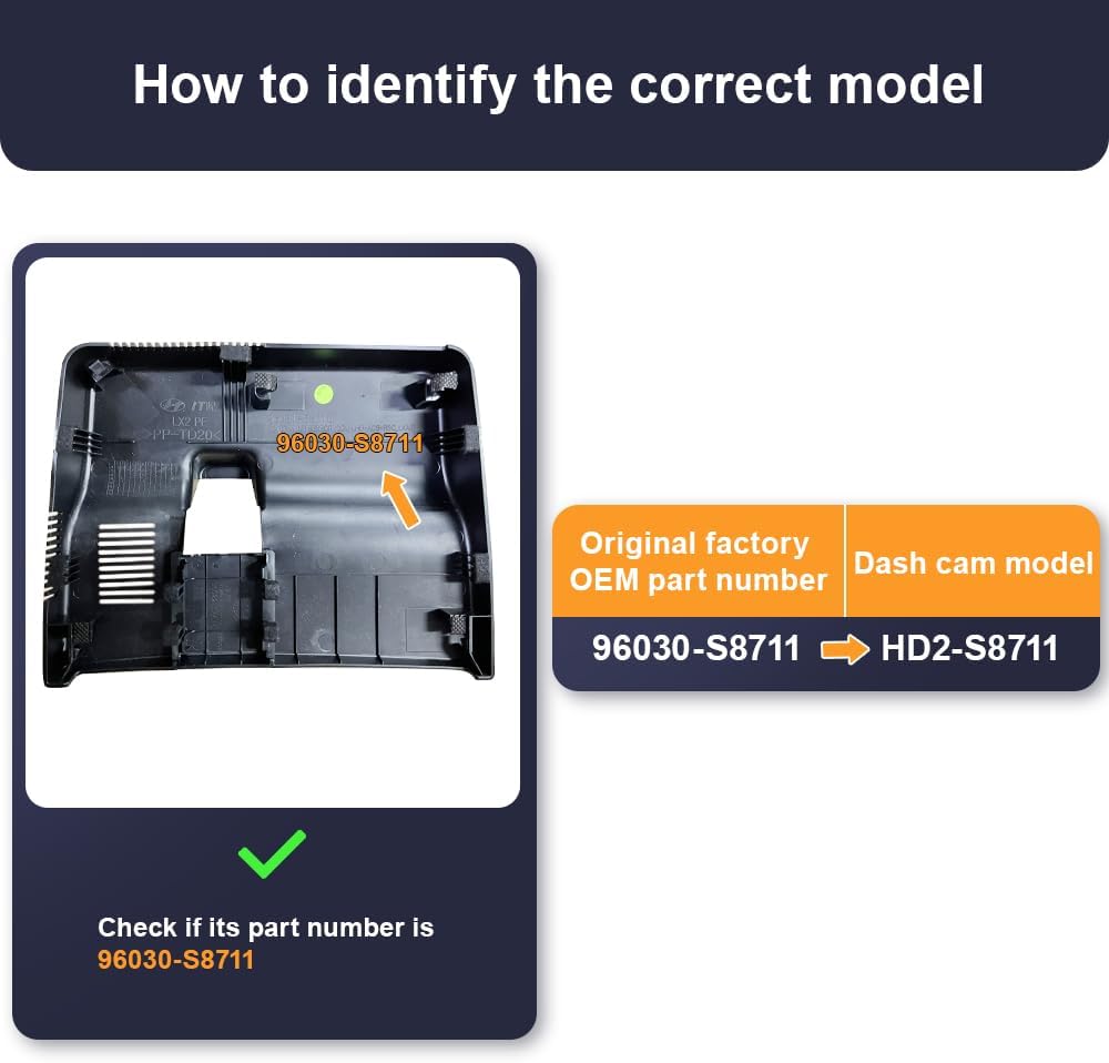 Fitcamx 2160P+Rear 1080P Dash Cam Adapts for Hyundai Palisade 2023-2025 (Part No#S8711) with Auto Dimming, OEM Look, Dual HD Video, WiFi & APP, Loop Recording, G-Sensor, Easy to Use, 128GB Card