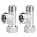 Produktbild WC Umstellventil 2 Stück 3/8" und 1/2" Kupfer Dreianschlussventil Gerade Zähne und Seitenzähne Vernickelten Anschluss