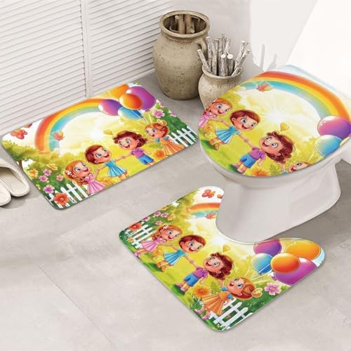 Funda para asiento de inodoro y alfombras de baño de microfibra suave 2