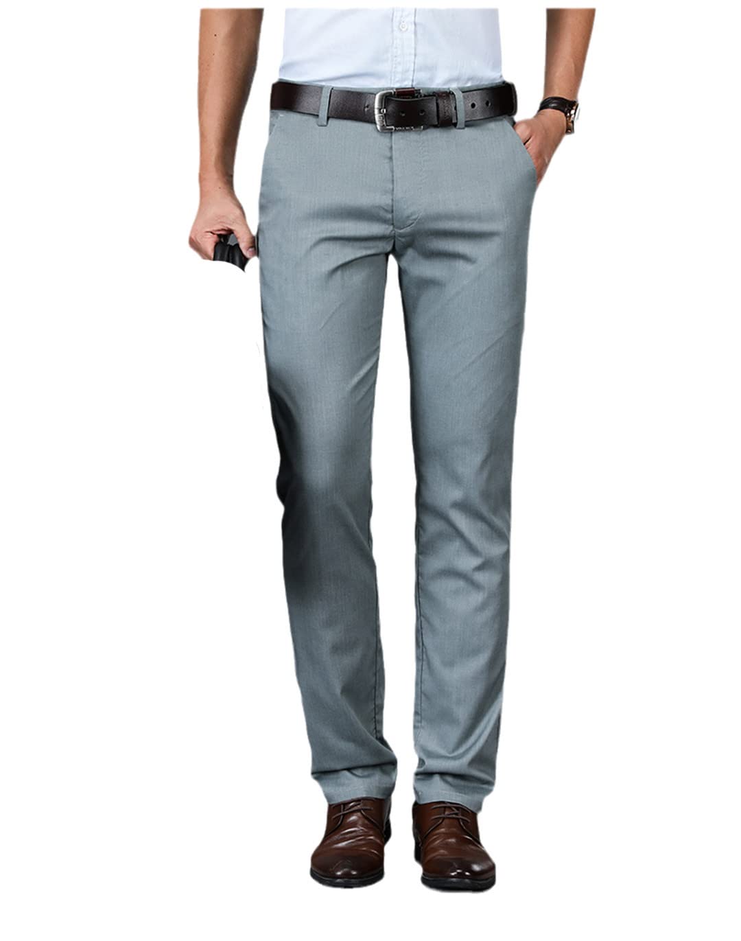 Suwequest Pantaloni Casual da Uomo d'Affari Sottili da Uomo Primavera Estate Abbigliamento Maschile