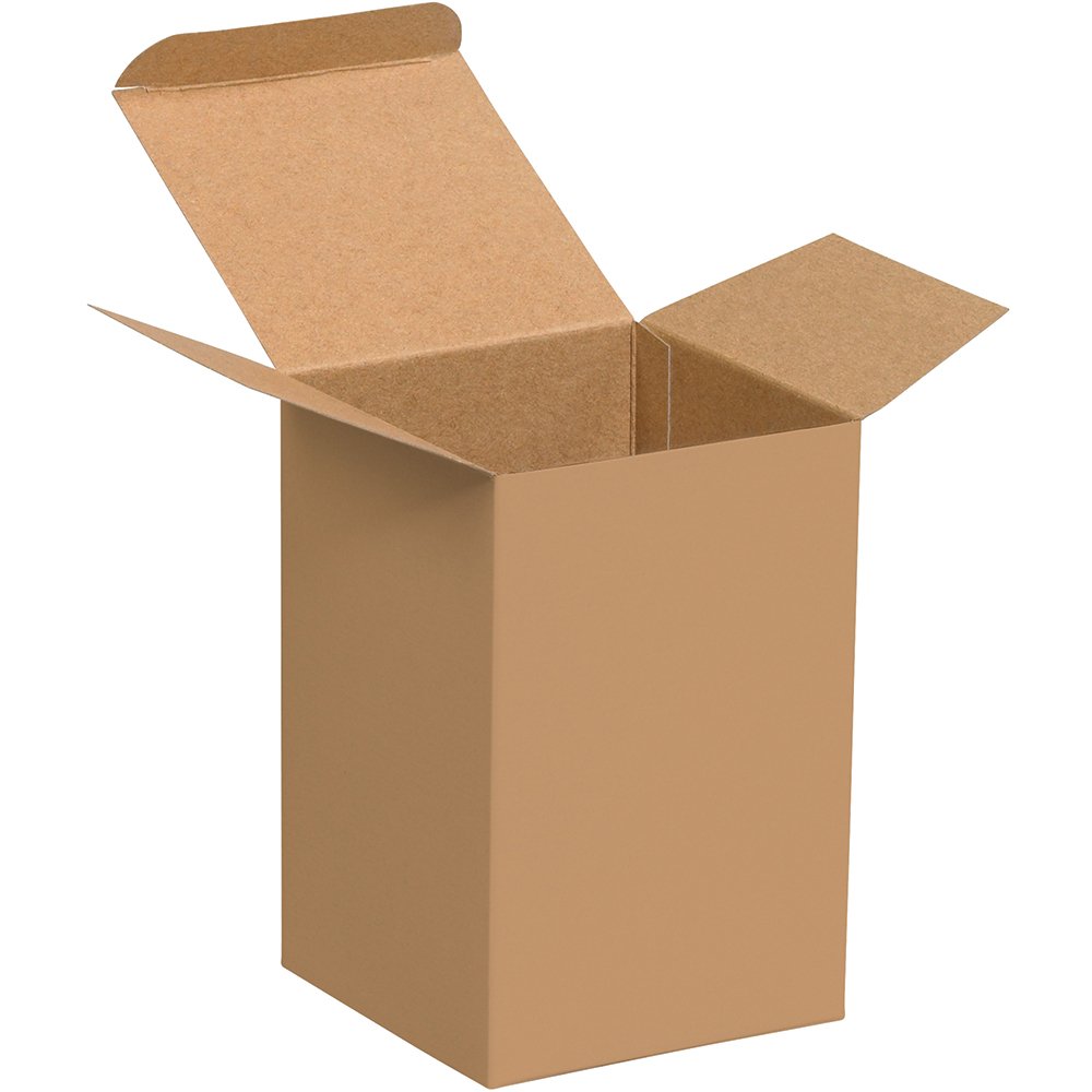 Aviditi RTS26 Reverse Tuck Folding Cartons, 4" x 4" x 6", Kraft (Pack of 250)