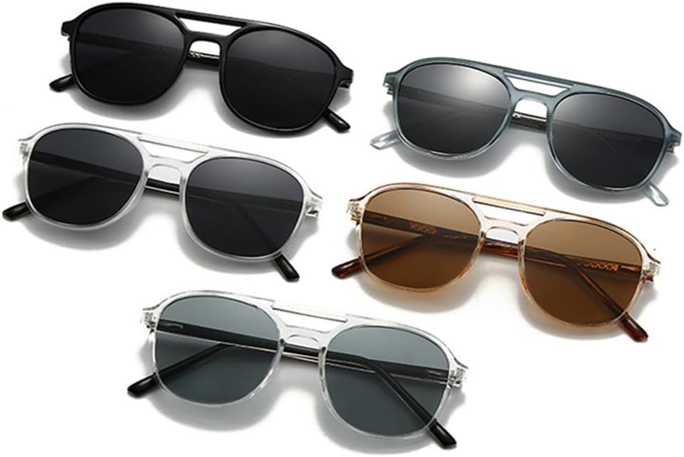 Retro Double Bridges Men Polarized Sunglasses Women Shades UV400