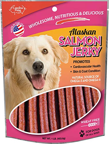 Carolina Prime Blue Ridge Naturals Alaskan Salmon Jerky Dog Treats, 16oz., Made in The USA