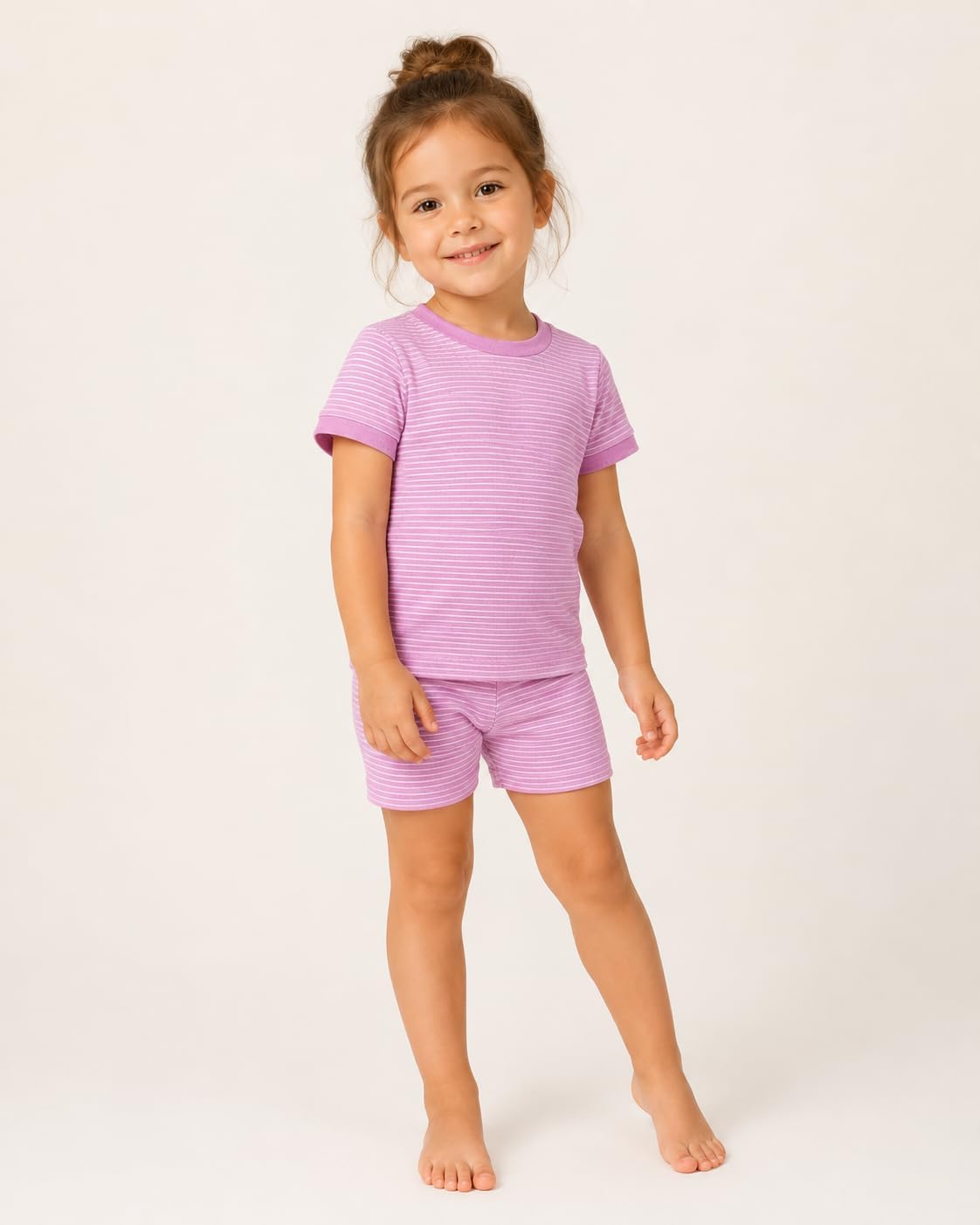 GUISBY Baby Short Sleeve Pajamas Cotton Waffle Knit T-Shirt and Shorts Set, Summer Sleepwear for Boys Girls