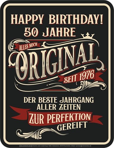 Deko Blechschild als Geschenk zum 50. Geburtstag: 1976 Der beste Jahrgang aller Zeiten