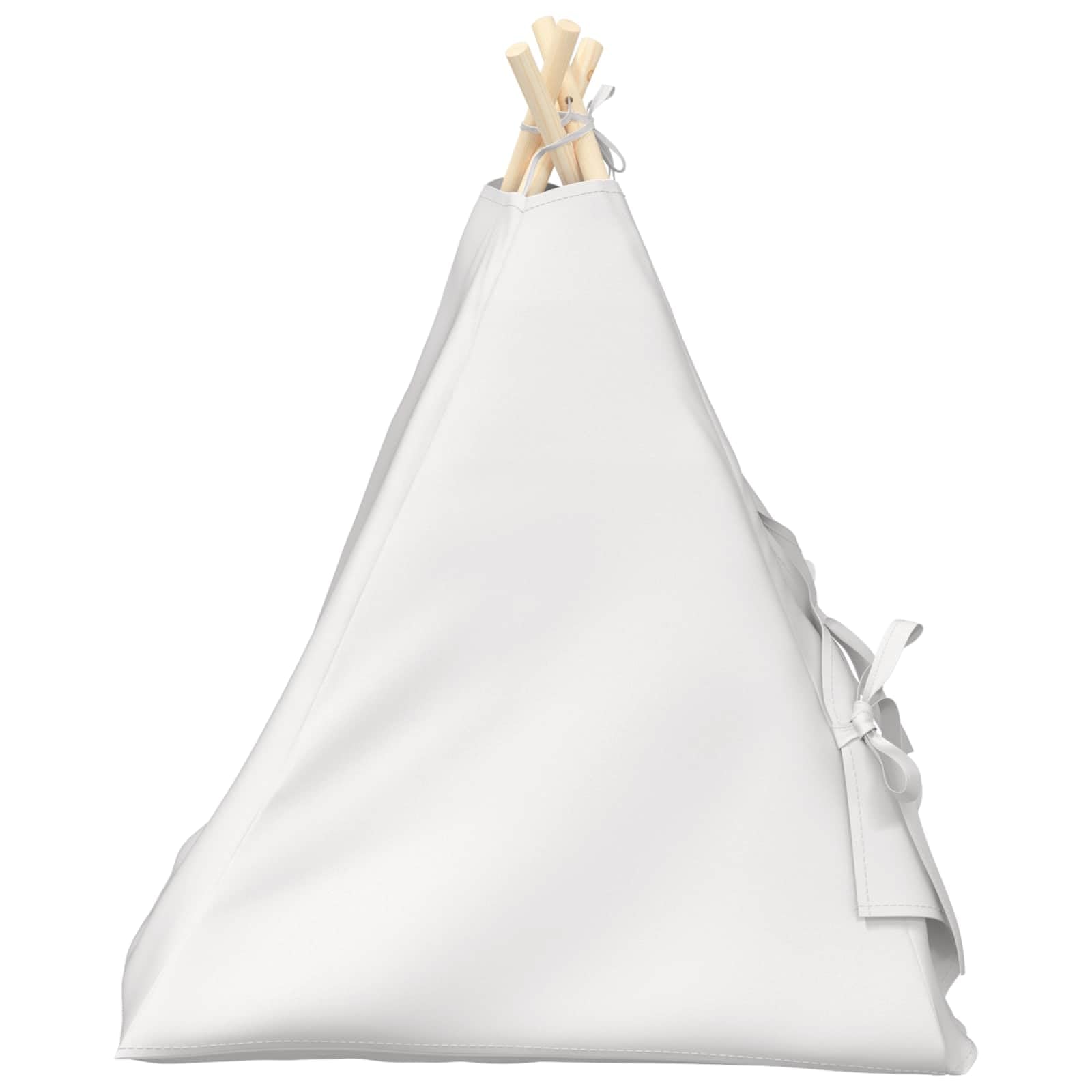 Hothingwell Teepee pour Animaux de Compagnie avec Coussin 60x60x70 cm, tipi Chien intérieur en Polyester, poteaux en pin Massif, Pliable et Facile à Ranger, Rideau avec Cordes de sécurité,