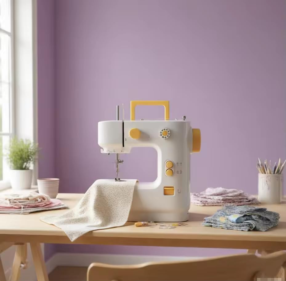 Image of Sewing Machine with Extension Table & Foot Pedal | Portable Electric Mini Silai Machine for Home Use | 2 Speed, Dual Power (AC /DC) | Beginners & DIY Stitching Machine