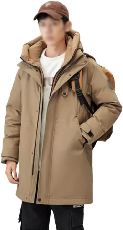 VIDI Thicker Hooded Warm Coat Fake Two High Collar Down Jacket Male Long Padded Clothes Winter