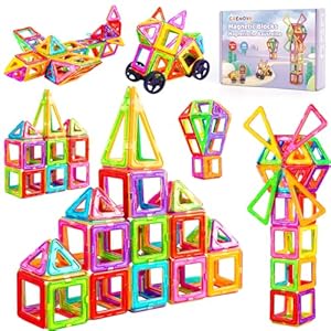 Crenova Magnetische Bausteine STEM Magnetspiel 50 Teile