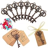WODEGIFT 60 PCS Key Bottle Openers,Vintage Crown Key Bottle Opener with Escort Tag Card and Key...