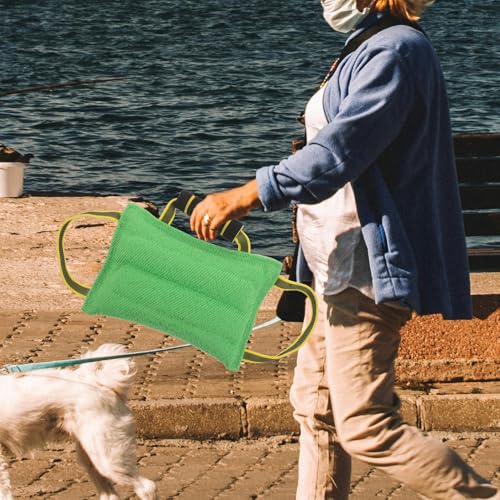 Almohada de mordida para perros Homoyoyo verde con asas 6