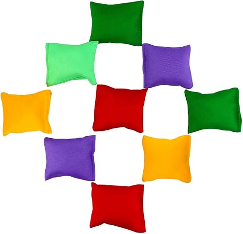 Miniatura 5 de Paquete de 20 bolsas de frijoles de nailon coloridas para juego de lanzamiento de bolsas de frijoles (2 x 2 pulgadas, colores surtidos)