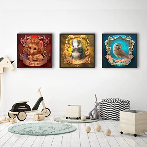 4 Pack Cross Stitch Kits-Stamped Cross Stitch Kits For Beginners Adults Harry Four College Animals Counted Cross Stitch Kits For Adults 11Ct Diy Embroidery Needlepoint Kits Home Decor 12X12Inch #TOP1