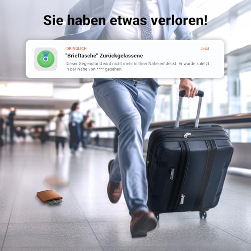 UGREEN FineTrack Slim kompatibel mit Apple Find My (nur iOS), Bluetooth Tracker, IP68 Wasserdicht, wiederaufladbarer Geldbörsenfinder, SmartTag Tracker Karte für Wallet, Reisepässe, Gepäck