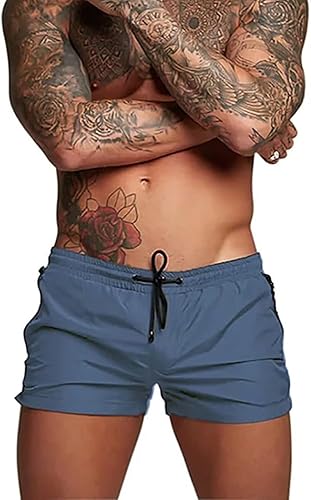 Miniatura 2 de Rexcyril Pantalones cortos de entrenamiento para hombre, de secado rápido, de 3 pulgadas, para correr, fisicoculturismo, con forro y bolsillos con