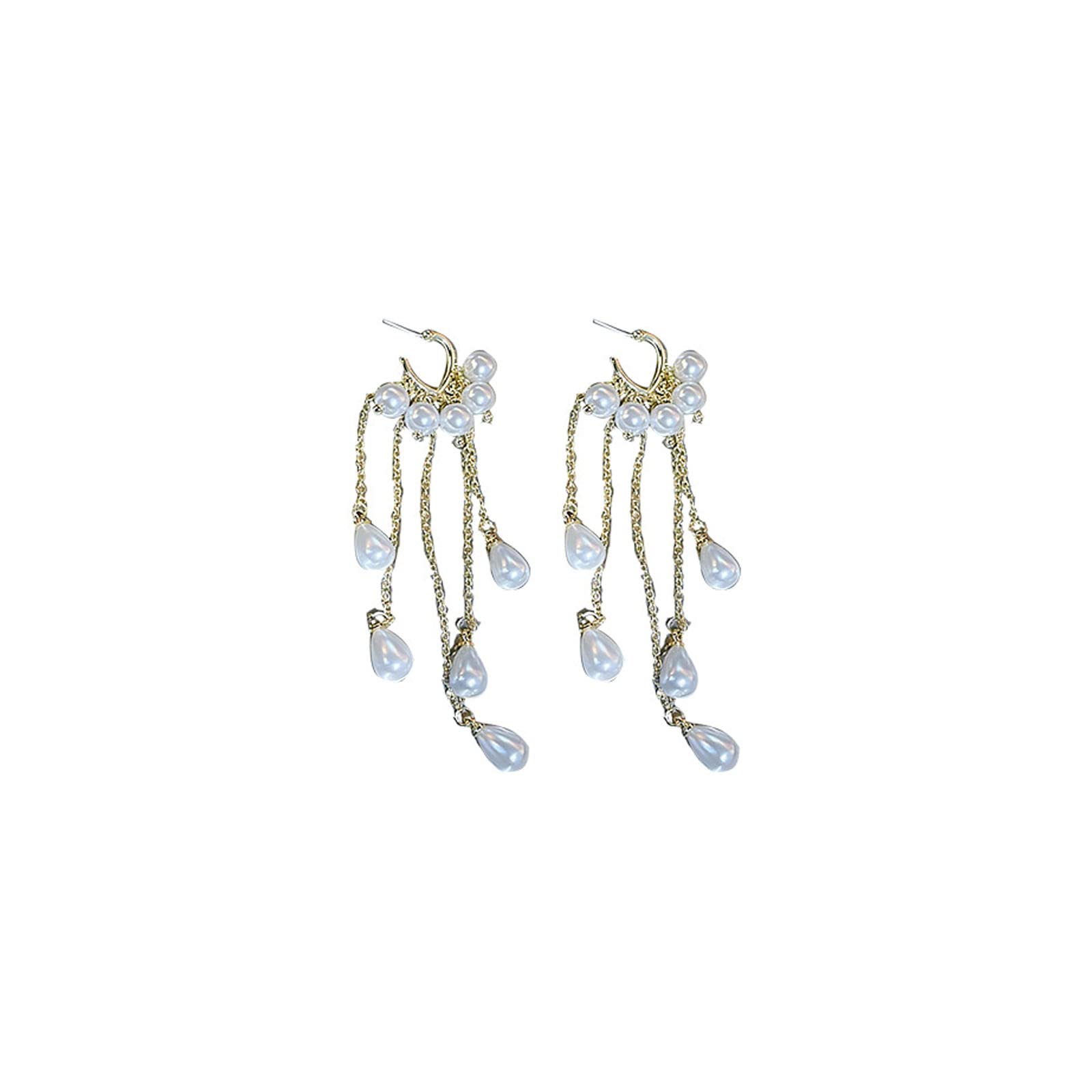 Boucles d'oreilles perles pampilles argent 925 le cadeau rétro idéal