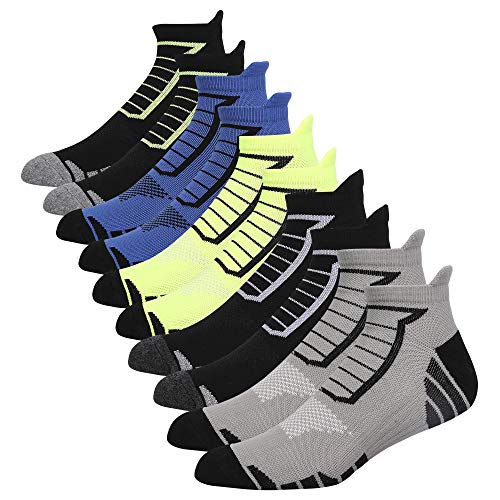 5 Pairs Men's Performance Breathable Athletic Ankle Socks Cushioned Low Cut Comfort Running Tab Socks