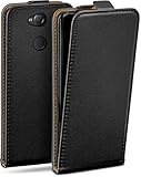 moex Flip Hülle für Sony Xperia XA2 Ultra Hülle klappbar mit 360 Grad Schutz, Handyhülle mit Bildschirmschutz, PU Leder Handytasche Lederhülle, Flip Hülle Cover Klapphülle, Schwarz