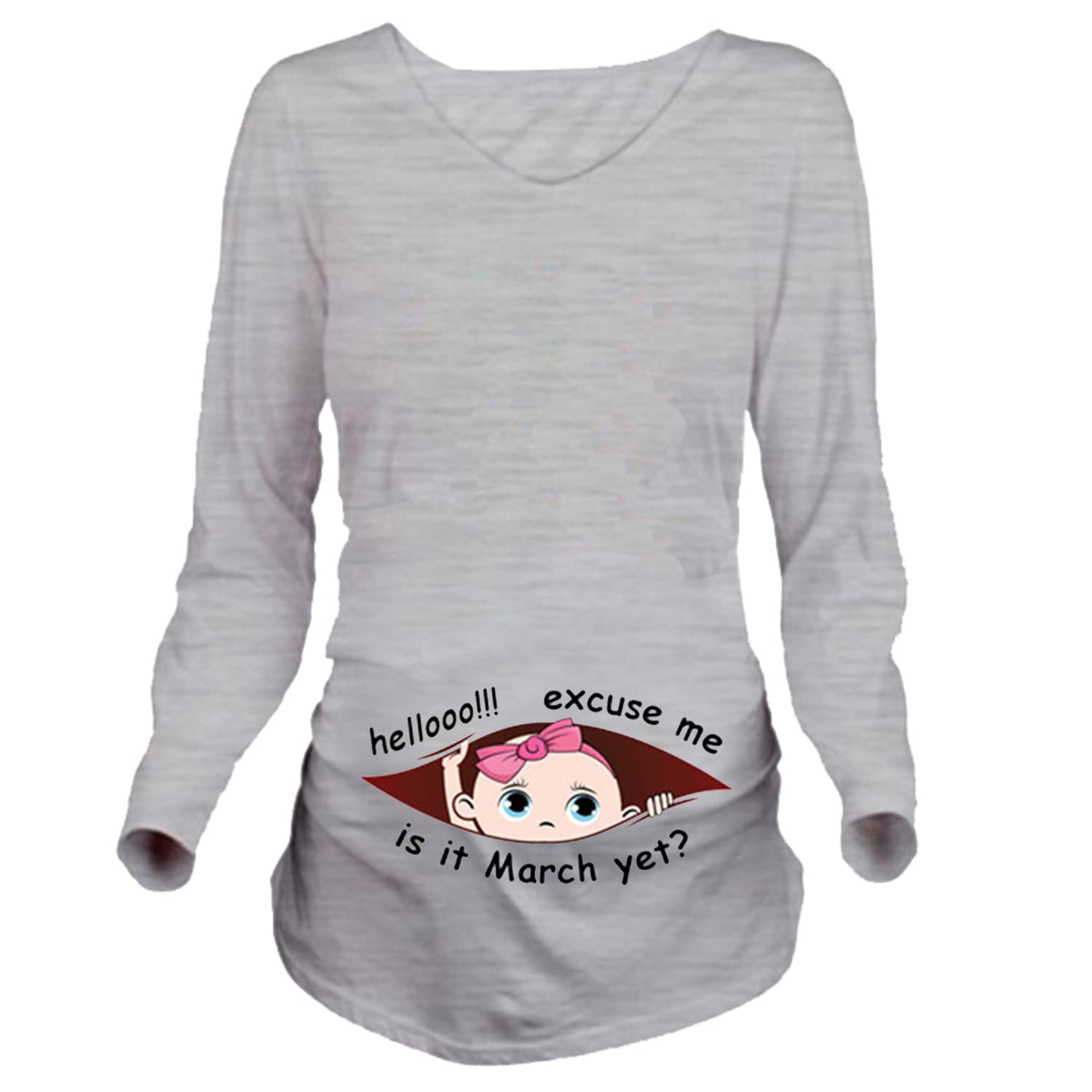 C.J.S. Women Maternity Top Funny Pregnancy Tee Cute Pregnant T Shirts Baby Girl Pattern January to December