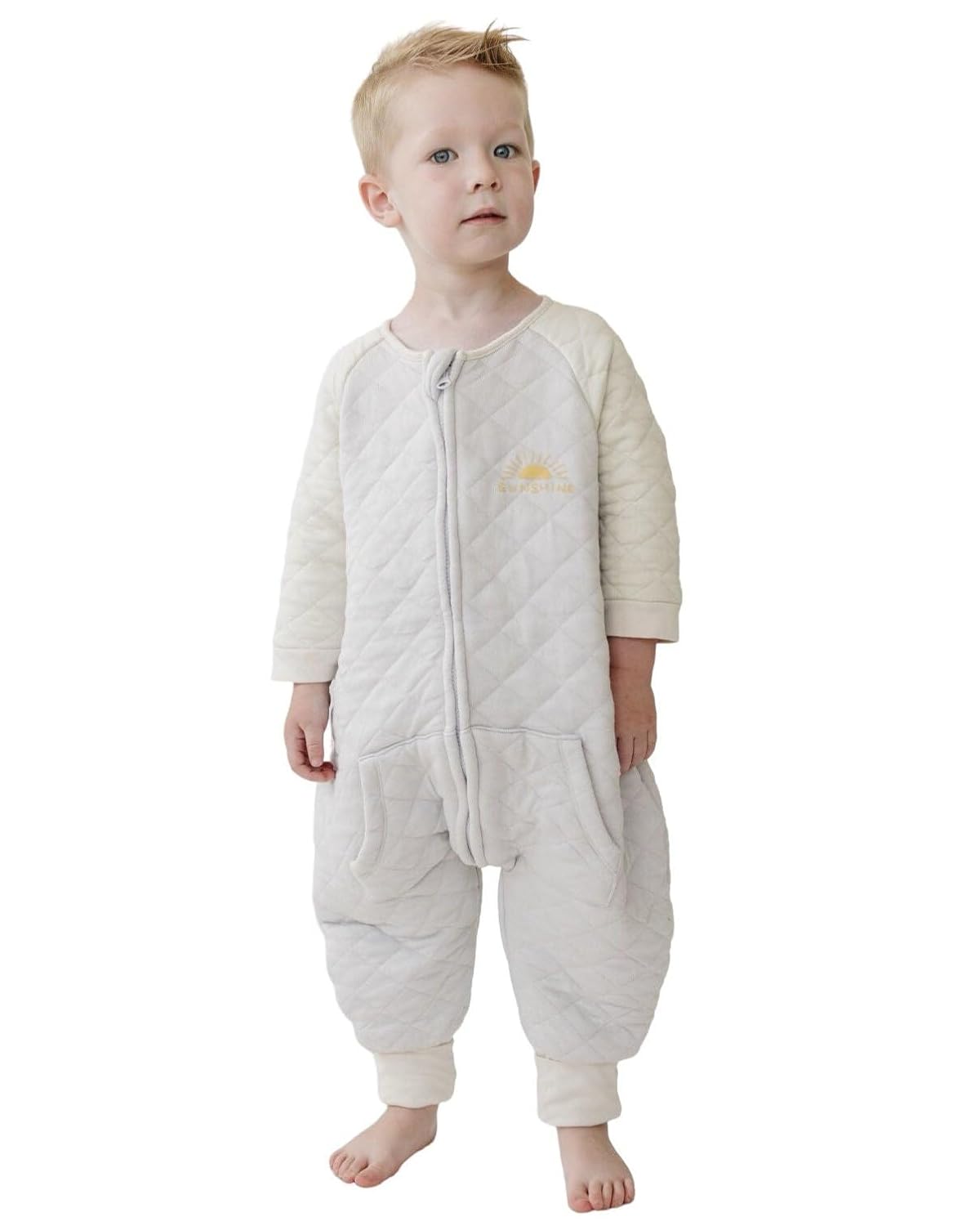 Tealbee Dreamsie: Toddler Sleep Sack with Long Sleeves and Footies 12m-2T – 1.2 TOG All Season Baby Wearable Blanket for Walkers – Rayon made from Bamboo, Organic Cotton Sleep Bag feet – Sunshine