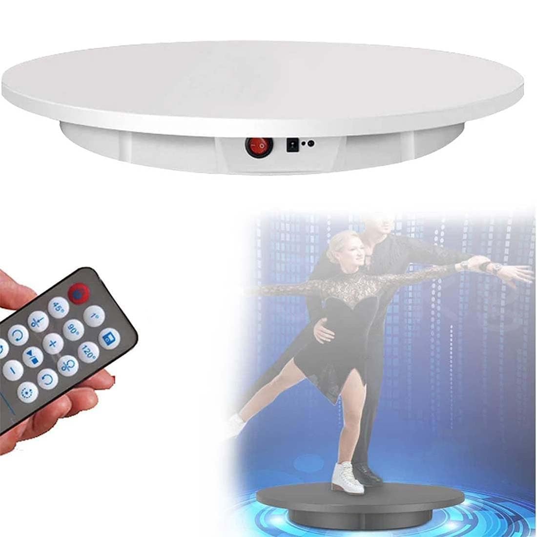 Merchandise Display Base, 360 Grad Elektrisch drehbarer Drehteller für Fotografie, 149.7 kg/99.8 kg Kapazität Automatische Drehplattform Perfekte Fotografie Drehteller