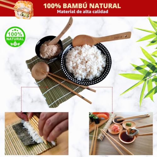 Miniatura 4 de Kit De Sushi Maki Maker Completo Aparato Para Hacer Sushi Makis Estuche Con Alfombrilla De Bambú, Cuchillo Japonés, Varillas, Molde De Sushi, Sin Bpa, Idea De Regalo Para Hombre Y Mujer