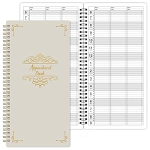 Appointment Book – Undated Salon Appointment Book, Daily＆Hourly Schedule Book with 200 Pages, 6 AM – 9 PM, 15 Minute Intervals Day Planner, 6’’ x 11.5’’, 3 Column, Twin-Wire Binding, Hardcover