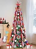 Dolicer 6 FT Pop Up Christmas Tree with Lights, Collapsible Christmas Trees with Abundant DIY Ornaments, Remote Control & 180 Colorful LED Lights, Easy Assemble Pretty Xmas Trees Holiday Party Decor