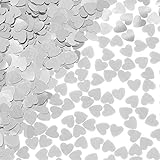 Silver Heart Table Sequins & Metallic Sprinkles - Wedding, Engagement, Anniversary & Baby Shower Decorations, 60g
