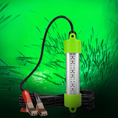 Broadroad LED Night Fishing Light 12V 45W Underwater Night Fishing Finder Light, 4500LM Green Submersible Fishing Attracting with 5M Power Cord (12V 45W)