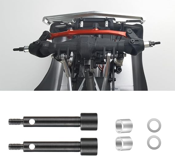4 Pieces RC Front and Rear CVD Drive Shaft Steel Axle Shafts for 1/24 Axial SCX24 C10 JLU Bronco Gladiator Deadbolt RC Cars
