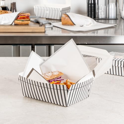 Restaurantware Take Out Boxes 200 Pack of 57 oz Paper Food Containers Greaseproof Sustainable Disposable Black and White Clamshell Take Out Lunch Box Containers for Catering, Bakery, Party by Restaurantware - Image 9