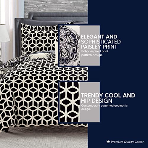 Chic Home Barcelona 8 Piece Reversible Comforter Set Super Soft Microfiber Large Printed Medallion Design With Geometric Patterned Backing Bed In A Bag With Sheet Set And Decorative Pillows Shams, Full/Queen Yellow #TOP2