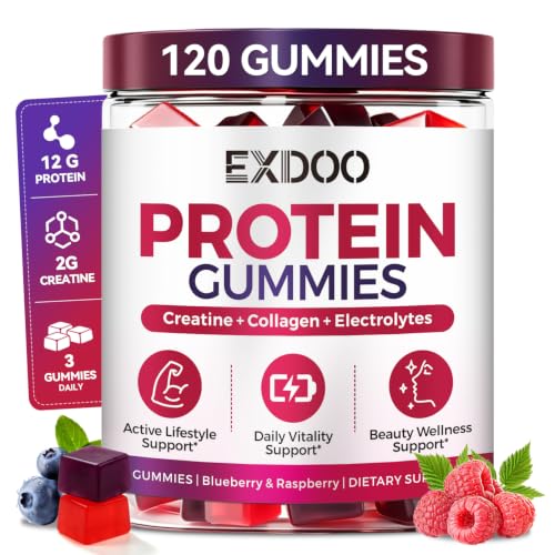 exdoo 12G Whey Protein Gummies for Women & Men, Sugar Free, Made in USA
