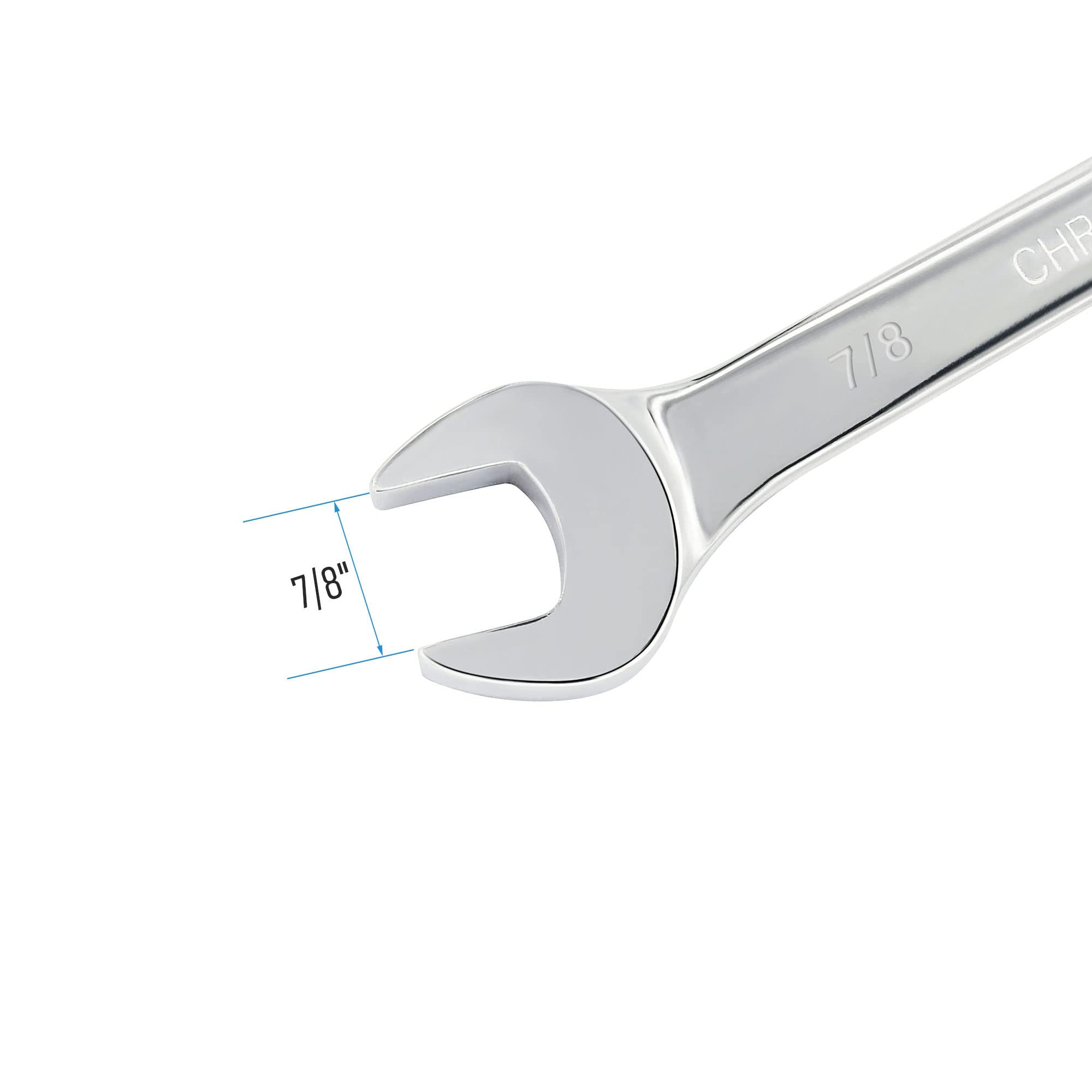 FOCMKEAS 7/8 Inch Ratcheting Combination Wrench SAE 72 Teeth 12 Point Ratchet Box Ended and Open End Spanner Tools for Tight Space Heat-Treated CR-V - Image 4