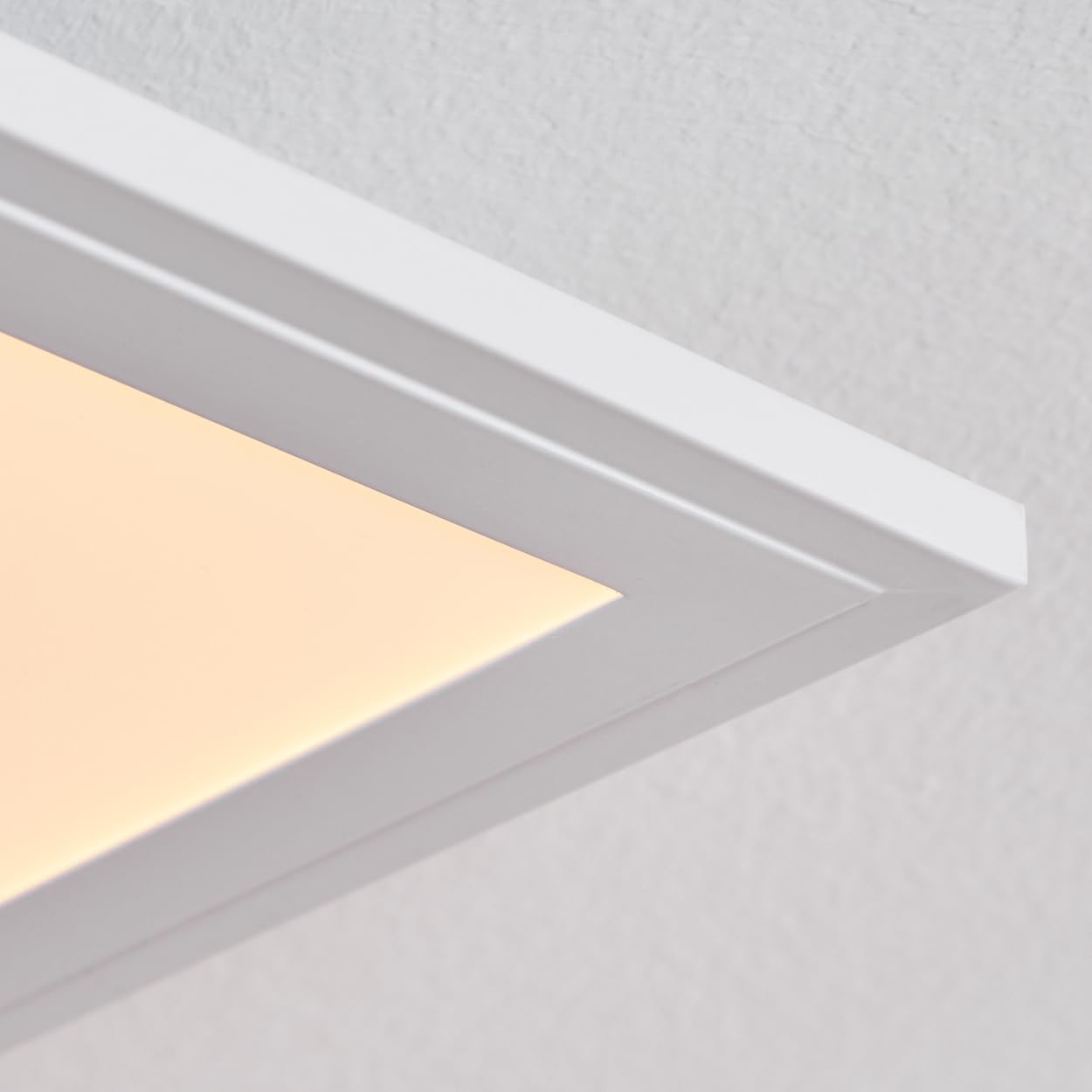 HOFSTEIN LED Deckenpanel Belan, dimmbare Deckenleuchte aus Metall/Holz/Kunststoff in Weiß/Natur, 37 Watt, 3900 Lumen, 2700-6500 K, CCT einstellbar, Smart Home/App, Wohnzimmer, Schlafzimmer, Küche