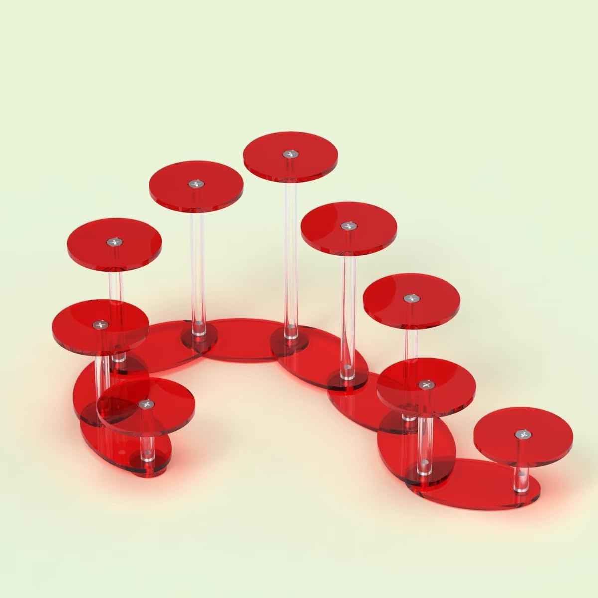 KFGISD, Display Rack Multi-level Display Rack Round Table Cosmetic Nail Polish Display Rack ,Display Stands(Red,8 Tier)