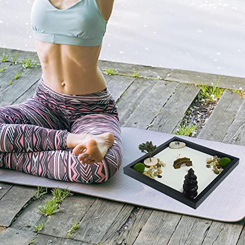 Jardim Zen Japonês para Mesa, Mini Jardim Zen, Presentes Zen para Meditação, Kit de Jardim Areia, No