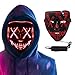 Produktbild Camelize Halloween Maske-LED Purge Maske,Halloween LED Grusel Maske mit 3 Blitzmodi für Halloween Fasching Karneval Party Kostüm Cosplay Dekoration (Rot)