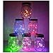 6 Pack Mason Jar Lights, 20 LED Solar Multi-Colored Fairy String Lights Lids Insert for Garden Deck Patio Party Wedding Christmas Decorative Lighting Fit for Regular Mouth Jars