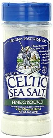 Celtic Sea Salt Fine Ground Shaker Jar, 8 Ounce | Unprocessed Whole Salt, No Additives, Non-GMO Verified, Kosher Certified, Gently Milled for Table and Pantry