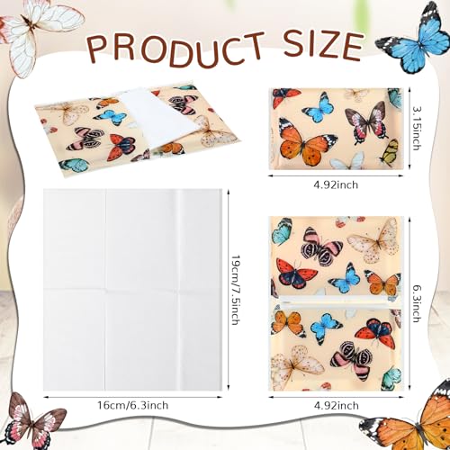 Image of Geyee 50 Pack Travel Tissue Packets Facial Paper Napkins, Retro Butterfly