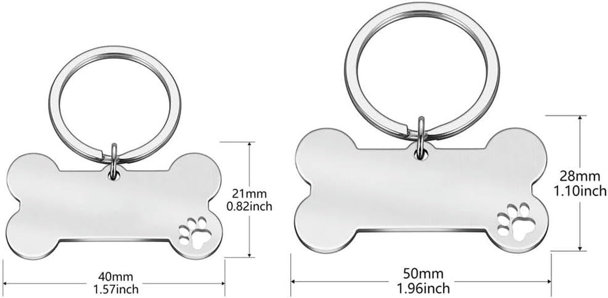 Lot de 20 médailles d'identification pour animaux de compagnie en acier inoxydable vierges, personnalisées, pour chien et chat, avec gravure personnalisée, pendentifs, colliers, accessoires pour anim