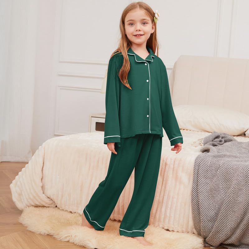 CHILDRENSTAR Girls Boys Pajamas Sets Long Sleeve Button Down 2 Pieces Nightwear Shirt Kids Lounge Set - Image 3