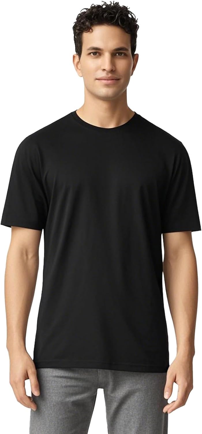 NewDenBer Men's Classic Basic Solid Crew Neck Soft Cotton T-Shirt 4 Pack